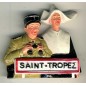 Magnet résine Saint Tropez gendarme et la bonne soeur