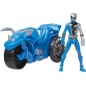 Power rangers bleu moto et figurine