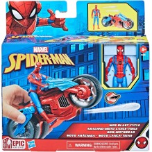 Figurine Spiderman sur sa moto