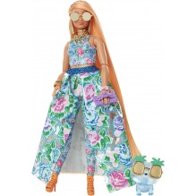 Coffret poupée Barbie extra avec Tenue Deux pièces à Fleurs