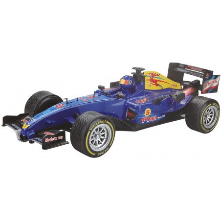 Voiture de course a friction 45 cm bleu