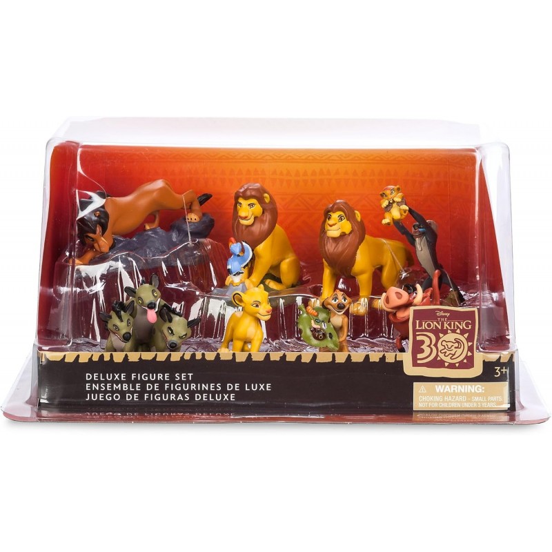 Coffret de 9 Figurines Deluxe Le roi lion Comprend Mufasa et Zazu, Simba, Rafiki, Scar, Pumbaa, Timon, Shenzi, Banzai et Ed