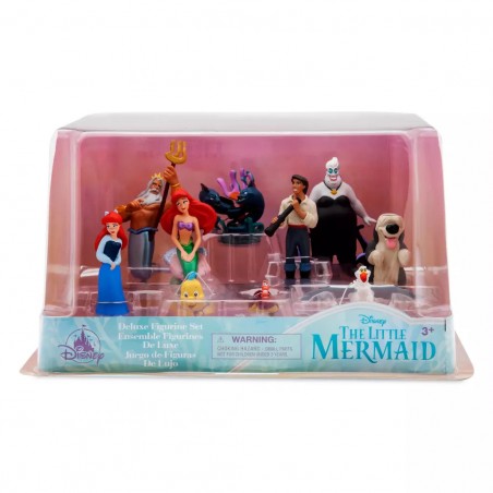 Coffret de 10 Figurines ,Ariel en sirène, Éric, Triton, Flotsam et Jetsam, Eurêka, Sébastien, Polochon, Max et Ursula