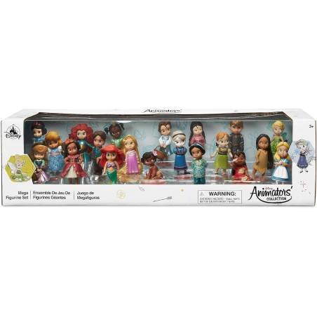 Coffret de 20 Figurines Princesses Animator, Cinderella, Aurora, Alice, Tinker Bell, Ariel, Belle, Jasmine, Rapunzel,