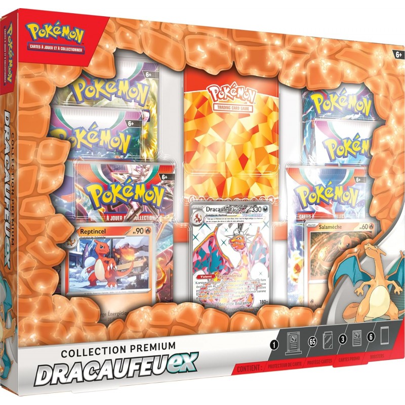 Pokémon - Coffret Premium Dracaufeu-ex + 6 boosters