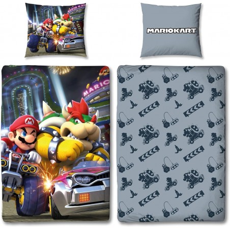 Housse de couette Mario kart réversible