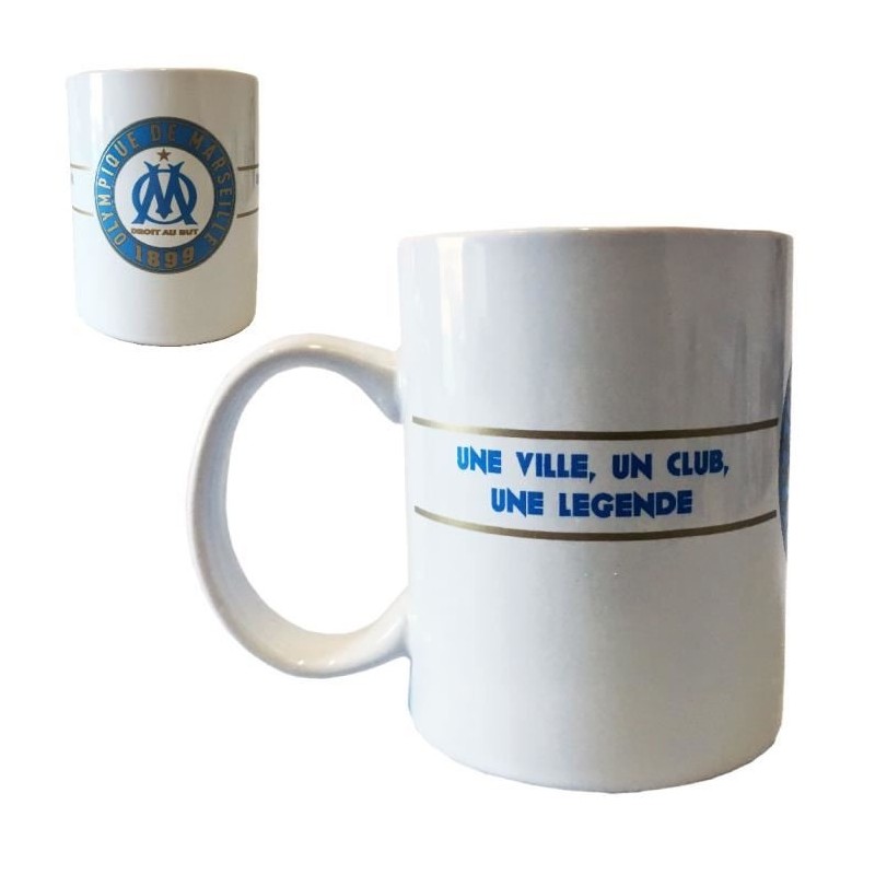 MUG OLYMPIQUE DE MARSEILLE blanc  légende